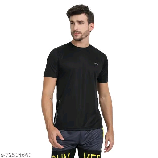 (Pack of 4) Men's Solid Regular Round Multicolor Tshirts